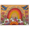 Folder Pouch With Zipper - Colorful Rainbow & Flowers Think Happy Thoughts from Primitives by Kathy