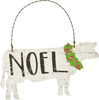 Set of 4 Farm Animal Wooden Christmas Ornaments (Joy & Peace & Believe & Noel) from Primitives by Kathy