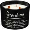 Matte Black Glass Container Grandma Themed Lavender Scent Candle from Primitives by Kathy