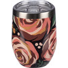 Floral Design Stainless Steel Wine Tumbler Thermos 12 Oz With Lid from Primitives by Kathy