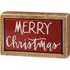Hand Lettered Design Merry Christmas Tile Like Finish Decorative Wooden Box Sign 4 Inch from Primitives by Kathy