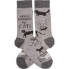 Cat Lover Easily Distracted By Cats Colorfully Printed Cotton Socks from Primitives by Kathy