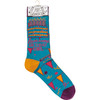 Awesome Birthday Girl Colorfully Printed Cotton Socks from Primitives by Kathy