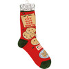 Cookie Plate I Put Out For Santa Colorfully Printed Cotton Socks from Primitives by Kathy