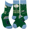 Awesome Golfer Colorfully Printed Cotton Socks from Primitives by Kathy