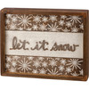 Snowflake Design Hand Lettered Let It Snow Decorative Inset Slat Wood Box Sign Décor 10x8 from Primitives by Kathy