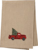 Set of 4 Red Truck With Christmas Tree Cotton & Linen Blend Cloth Dinner Napkins from Primitives by Kathy