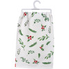 Holly Berry Botanical Design Merry Christmas Cotton Kitchen Dish Towel 28x28 from Primitives by Kathy