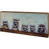 Raccoon Family Decorative Wooden Box Sign Wall Décor 20x9 from Primitives by Kathy