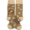 Pawprint Design Home Is Where Your Cat Is Colorfully Printed Cotton Socks from Primitives by Kathy