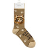 Pawprint Design Home Is Where Your Cat Is Colorfully Printed Cotton Socks from Primitives by Kathy