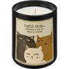 Light This There's A Lot Of Cats In Here Matte Black Glass Jar Candle (French Vanilla Scent) from Primitives by Kathy