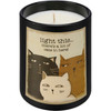 Matte Black Glass Jar Candle - Light This There's A Lot Of Cats In Here (French Vanilla Scent) from Primitives by Kathy