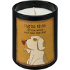Light This Drink Wine And Pet The Dog Matte Black Glass Jar Candle (French Vanilla Scent) from Primitives by Kathy