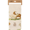 Goats Print Design You Goat (Got) This Embroidered Cotton Kitchen Dish Towel 18x28 from Primitives by Kathy