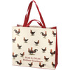 Farmhouse Chickens & Cow Design Rise & Shine Double Sided Daily Shopping Tote from Primitives by Kathy