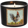Rooster Design Matte Black Glass Jar Candle (Vanilla Scent) 14 Oz 30 Hours from Primitives by Kathy