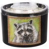 Matte Black Glass Jar Candle - Raccoon Design - Cedar Scent - 14 oz from Primitives by Kathy