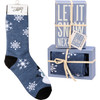 Let It Snow Next Year Decorative Wooden Box Sign & Socks Gift Set from Primitives by Kathy