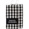 Black & White Buffalo Check Design Harvest Blessings Cotton Kitchen Dish Towel 20x28 from Primitives by Kathy