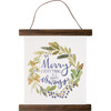 Decorative Canvas Hanging Wall Décor Sign - Evergreen Branch Wreath Merry Everything & Happy Always from Primitives by Kathy