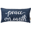 Peace On Earth Blue & White Cotton Corduroy Decorative Throw Pillow 20x10 from Primitives by Kathy