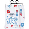 Floral & Beaker Design This Towel Belongs To An Awesome Nurse Cotton Kitchen Dish Towel from Primitives by Kathy