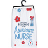 Floral & Beaker Design This Towel Belongs To An Awesome Nurse Cotton Kitchen Dish Towel from Primitives by Kathy