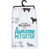 Animal Lover This Towel Belongs To An Awesome Pet Sitter Cotton Kitchen Dish Towel 28x28 from Primitives by Kathy