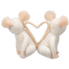 Two White Mice Heart Shaped Attached Felt Figurine 4.5 Inch from Primitives by Kathy