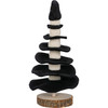 Layered Black & White Felt Decorative Tree Figurines Set of 2 from Primitives by Kathy