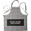 Holiday Baking Crew Member Black & White Plaid Design Cotton Kitchen Apron from Primitives by Kathy