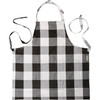 Black & White Plaid Checker Design Baking Up Memories Cotton Kitchen Apron from Primitives by Kathy