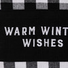 Black & White Plaid Design Warm Winter Wishes Cotton Kitchen Dish Towel 28x28 from Primitives by Kathy