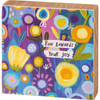 Vibrant Floral Design Run Towards Your Joy Decorative Wooden Block Sign 4x4 from Primitives by Kathy