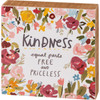 Colorful Floral Design Kindness Equal Parts Free & Priceless Decorative Wooden Block Sign 4x4 from Primitives by Kathy