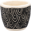 Set of 3 Round Decorative Cement Planters - Black & White - Geometric Patterns from Primitives by Kathy