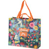 Choose Joy Colorful Floral Design Double Sided Daily Shopping Tote Bag from Primitives by Kathy