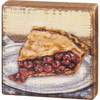 Rustic Farmhouse Style Cherry Pie Slice Decorative Wooden Block Sign Décor 4x4 from Primitives by Kathy
