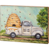 Pickup Truck Hauling Beehive (Buzz Bee Honey Farm) Decorative Wooden Box Sign Décor from Primitives by Kathy