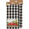 Black & White Buffalo Check Pickup Truck Hauling Plants Green Thumb Nursery Dish Towel from Primitives by Kathy