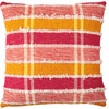Happy Stripes Orange Yellow Pink Decorative Cotton Throw Pillow 18x18 from Primitives by Kathy