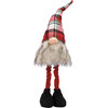 Large Standing Fabric Gnome Figurine With Red Green White Plaid Hat 35 Inch from Primitives by Kathy