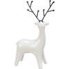Set of 2 White Ceramic Deer Figurines with Black Antlers from Primitives by Kathy