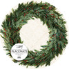 Pack of 24 Single Use Round Paper Placemats - Chrismas Wreath - 16 Inch Diameter from Primitives by Kathy