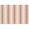 Cream & Red Stroped Paper Placemats 17.5 Inch x 22 Inch (24 Single Use Tear Away Placemats)