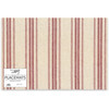 Cream & Red Stroped Paper Placemats 17.5 Inch x 22 Inch (24 Single Use Tear Away Placemats)