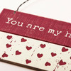 Rustic You Are My Happy Heart Pattern Design Slat Wood Hanging Oranament Sign 5x3 from Primitives by Kathy