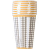 Floral Wreath Bumblebee Gingham Pattern Paper Cups 12 Oz (Pack of 8 Cups) from Primitives by Kathy