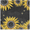 Decorative Disposable Paper Table Runner - Chalk Art Sunflower Print Design - 30 Ft x 20 In from Primitives by Kathy